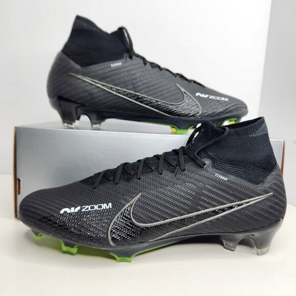 Nike Zoom Superfly 9 Elite FG Black/Green Size 7.5 Men Soccer Cleats - Picture 1 of 7